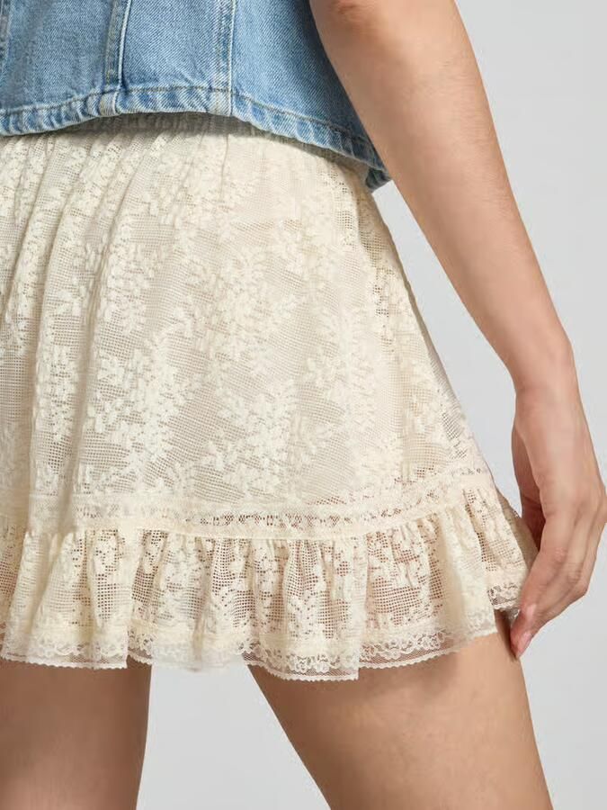 Gina Tricot Minirok van kant met elastische band