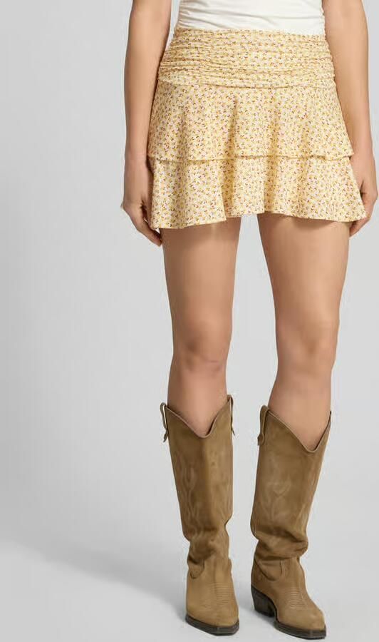 Gina Tricot Minirok van viscosemix in laagjeslook - Foto 3