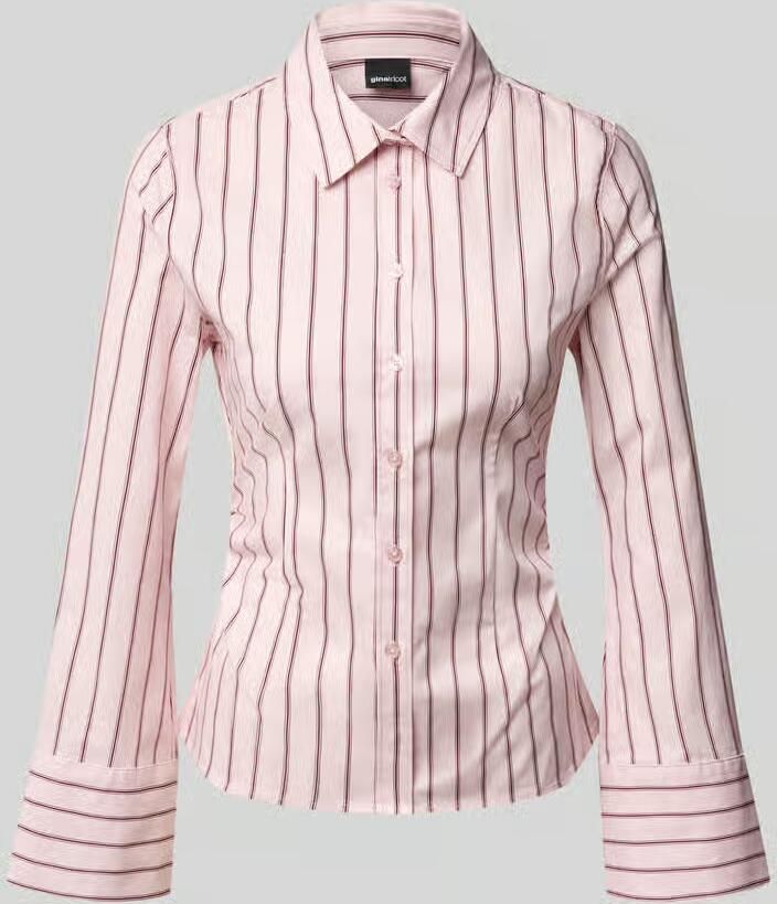 Gina Tricot Overhemdblouse van katoenmix met overhemdkraag