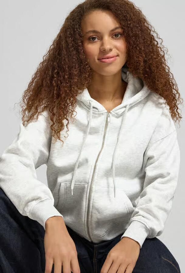 Gina Tricot Oversized fit sweatjack met gedeelde kangoeroezak
