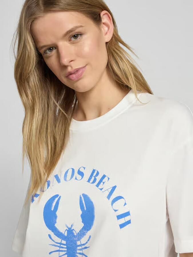 Gina Tricot Oversized T-shirt met motiefprint en ronde hals - Foto 3