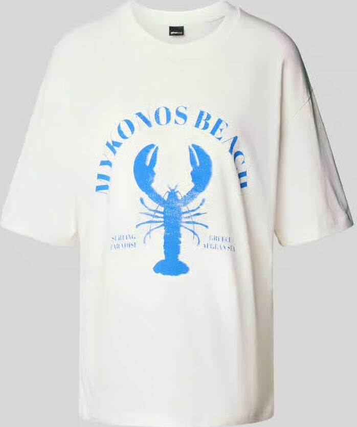 Gina Tricot Oversized T-shirt met motiefprint en ronde hals - Foto 4