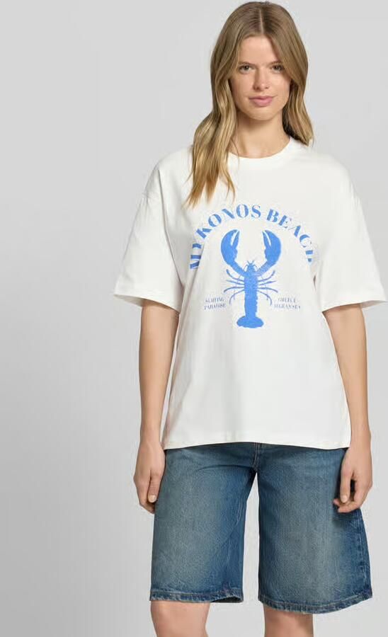 Gina Tricot Oversized T-shirt met motiefprint en ronde hals - Foto 5