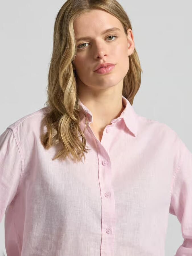 Gina Tricot regular fit blouse van mix van katoen en linnen