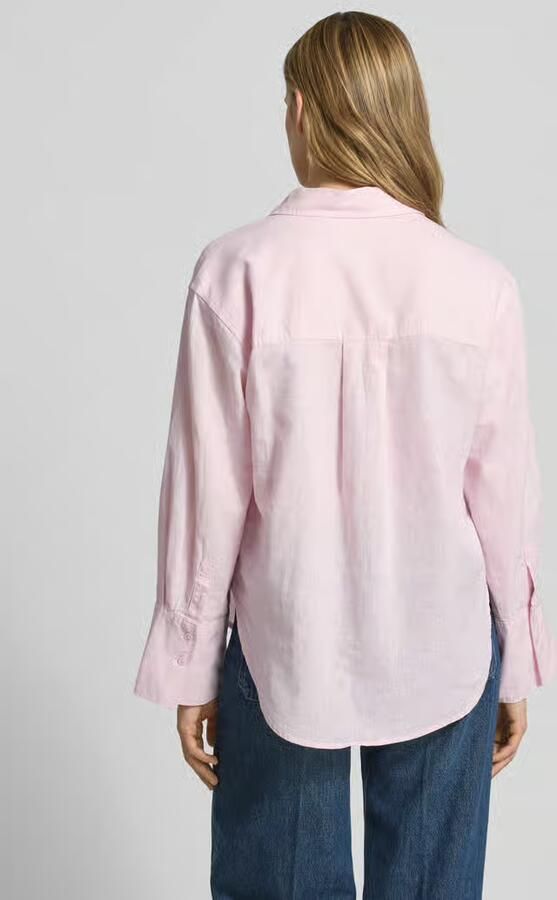 Gina Tricot regular fit blouse van mix van katoen en linnen - Foto 2