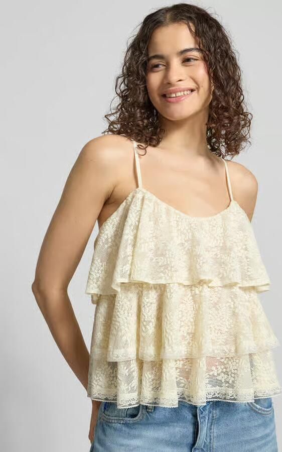 Gina Tricot regular fit met all-over kant met bloemenmotief