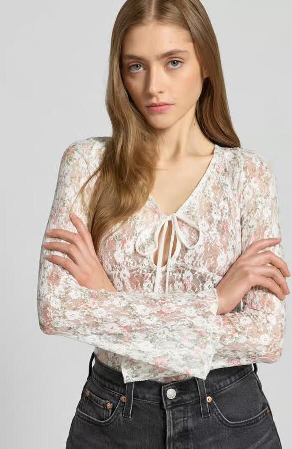 Gina Tricot Shirt met lange mouwen en druppelvormige hals
