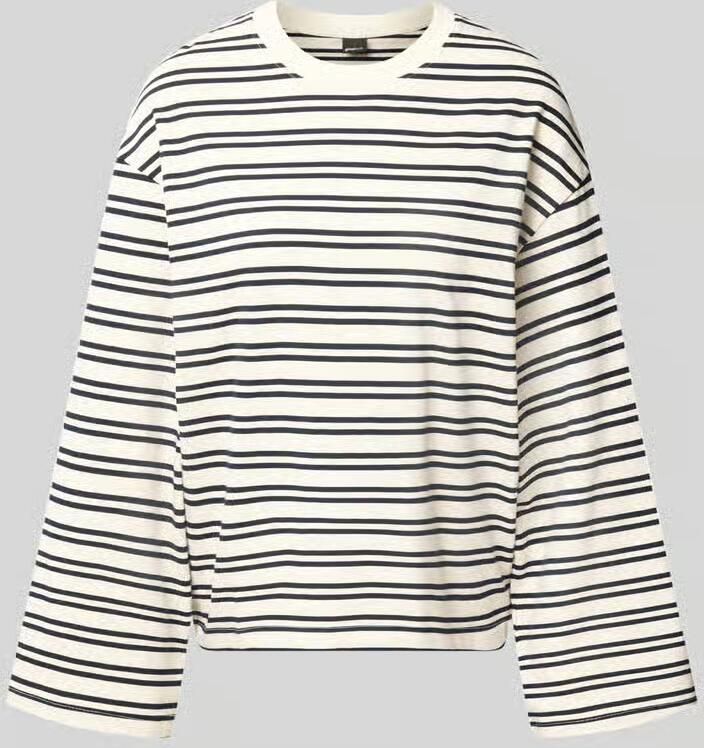 Gina Tricot Shirt met lange mouwen in all-over look met ronde hals