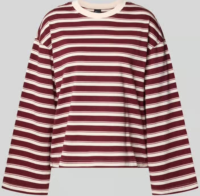 Gina Tricot Shirt met lange mouwen in all-over look met ronde hals
