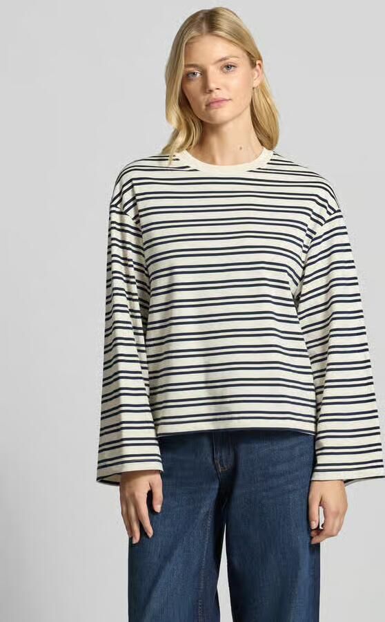 Gina Tricot Shirt met lange mouwen in all-over look met ronde hals - Foto 3