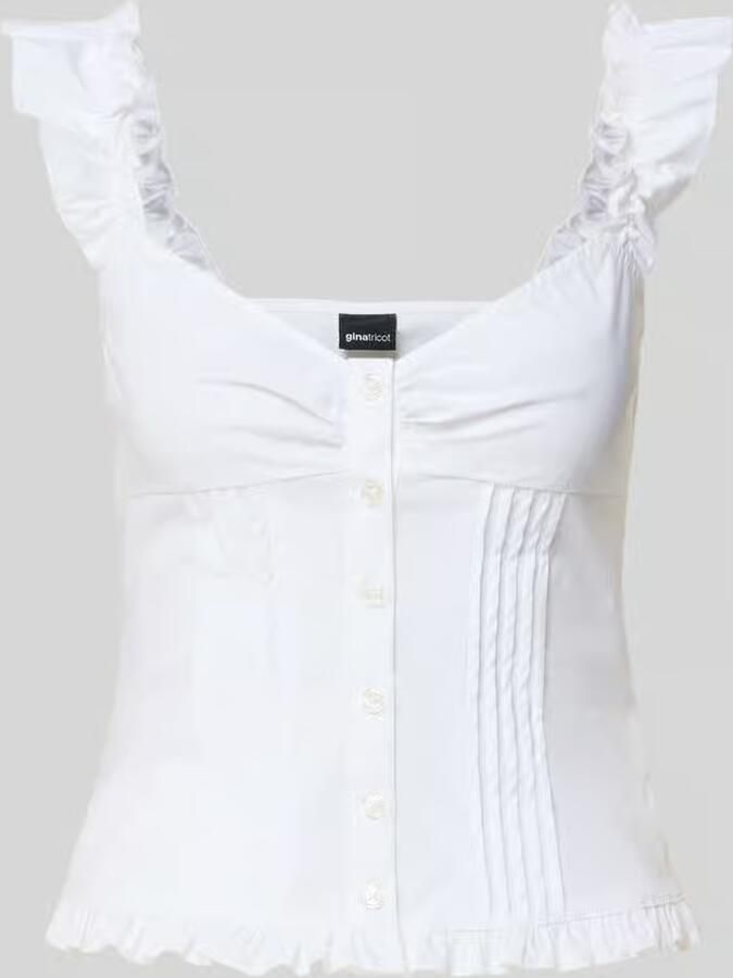 Gina Tricot slim fit blouse met ruches