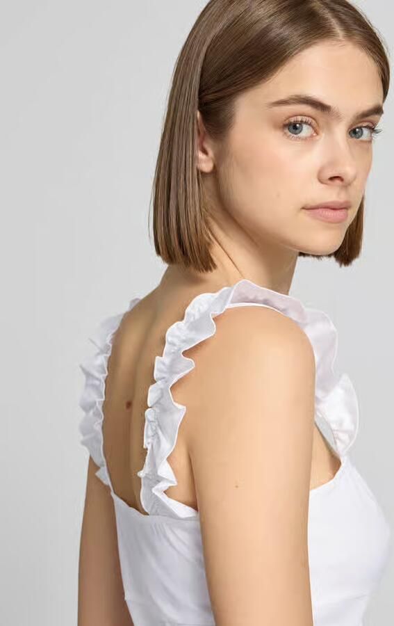 Gina Tricot slim fit blouse met ruches - Foto 2