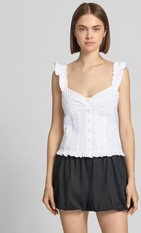 Gina Tricot slim fit blouse met ruches - Foto 2