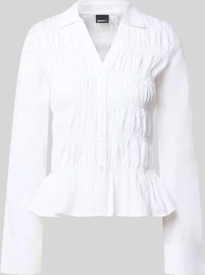 Gina Tricot slim fit blouse met smokdetails