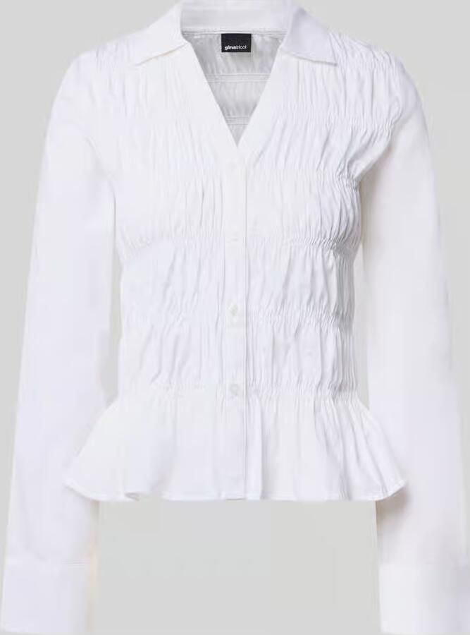 Gina Tricot slim fit blouse met smokdetails