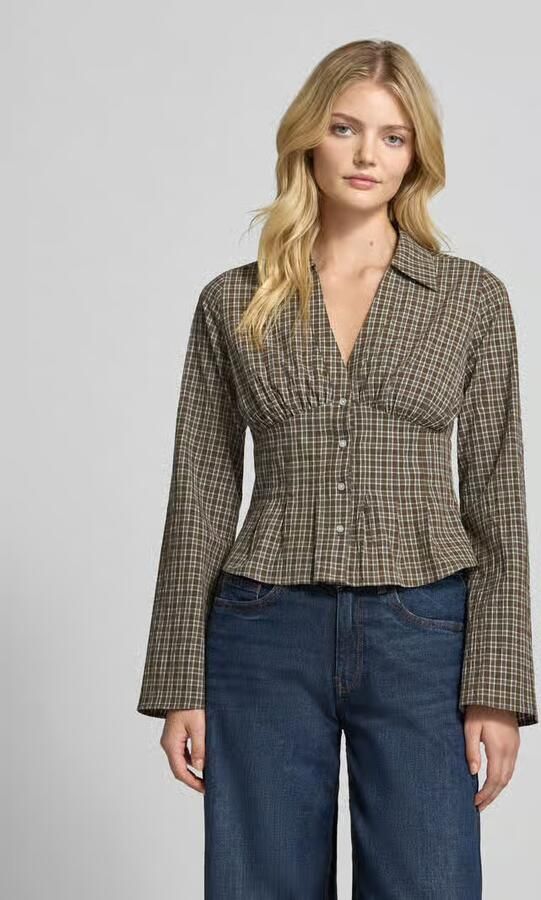 Gina Tricot slim fit blouse met V-hals - Foto 3
