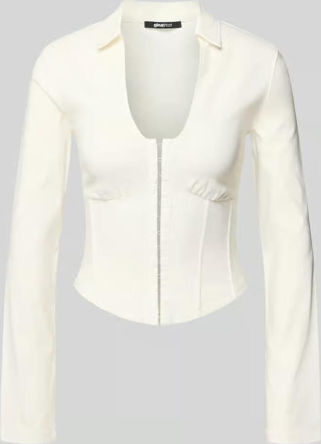 Gina Tricot Slim fit blouse van viscosemix in korsetlook