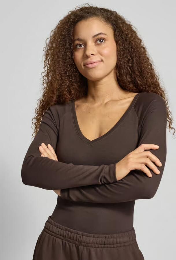 Gina Tricot Slim fit shirt met lange mouwen met V-hals - Foto 3