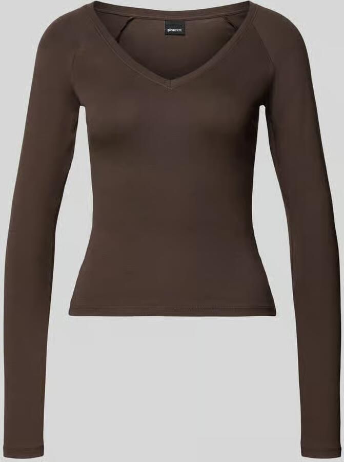 Gina Tricot Slim fit shirt met lange mouwen met V-hals - Foto 2