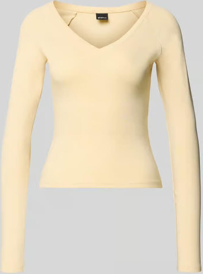 Gina Tricot Slim fit shirt met lange mouwen met V-hals - Foto 2