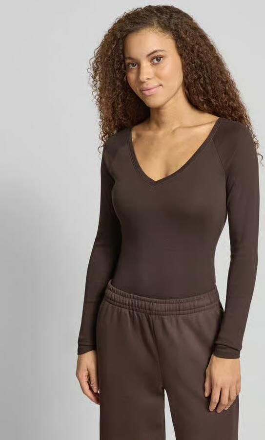 Gina Tricot Slim fit shirt met lange mouwen met V-hals - Foto 5