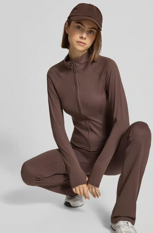 Gina Tricot Slim fit sweatjack met opstaande kraag model 'Yoga' - Foto 2