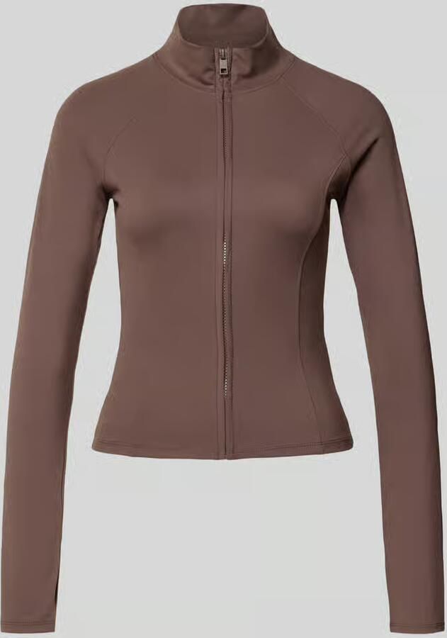 Gina Tricot Slim fit sweatjack met opstaande kraag model 'Yoga'