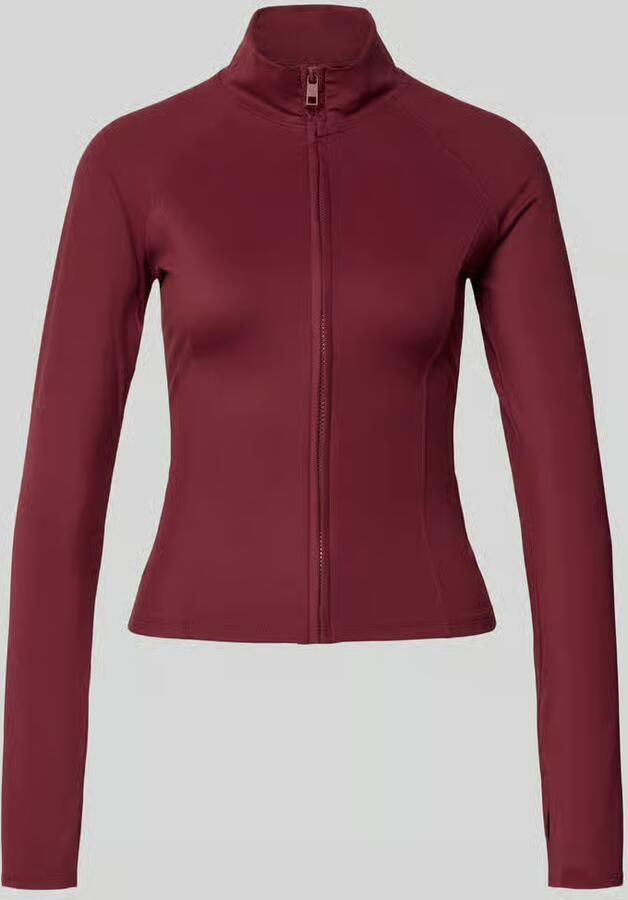 Gina Tricot Slim fit sweatjack met opstaande kraag model 'Yoga'