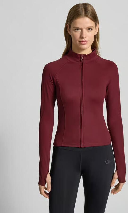 Gina Tricot Slim fit sweatjack met opstaande kraag model 'Yoga' - Foto 2