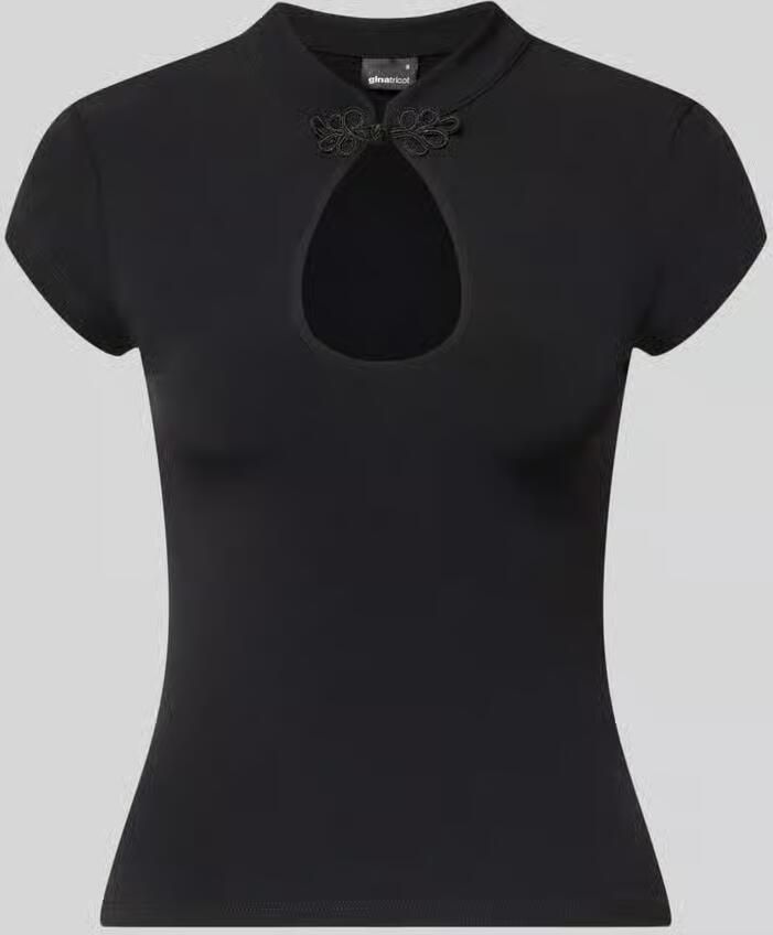 Gina Tricot slim fit T-shirt met cut-out - Foto 2