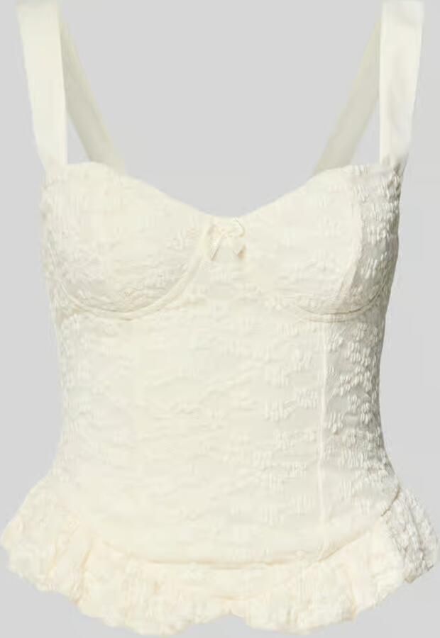 Gina Tricot slim fit top met all-over kant - Foto 2