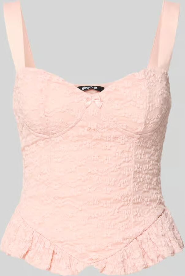 Gina Tricot slim fit top met all-over kant