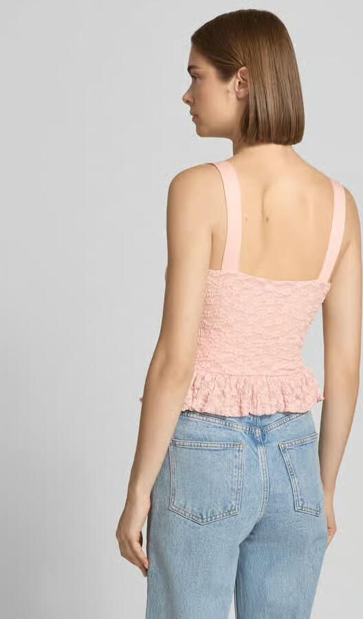 Gina Tricot slim fit top met all-over kant - Foto 3