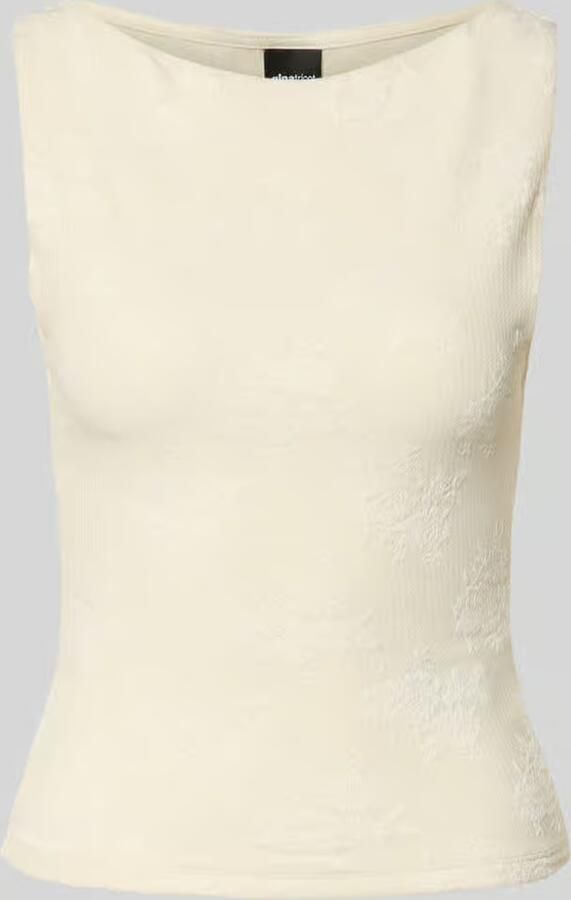 Gina Tricot slim fit top met florale all-over stitching model 'Jacquard' - Foto 2