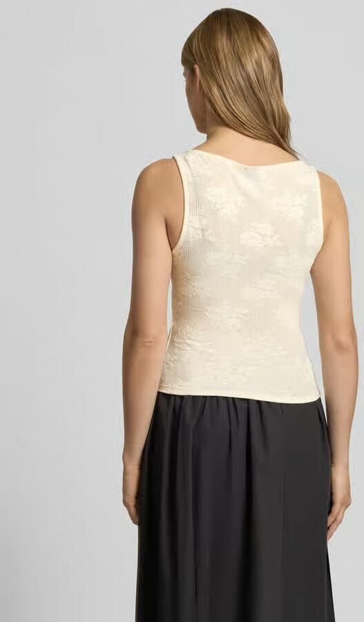 Gina Tricot slim fit top met florale all-over stitching model 'Jacquard' - Foto 3