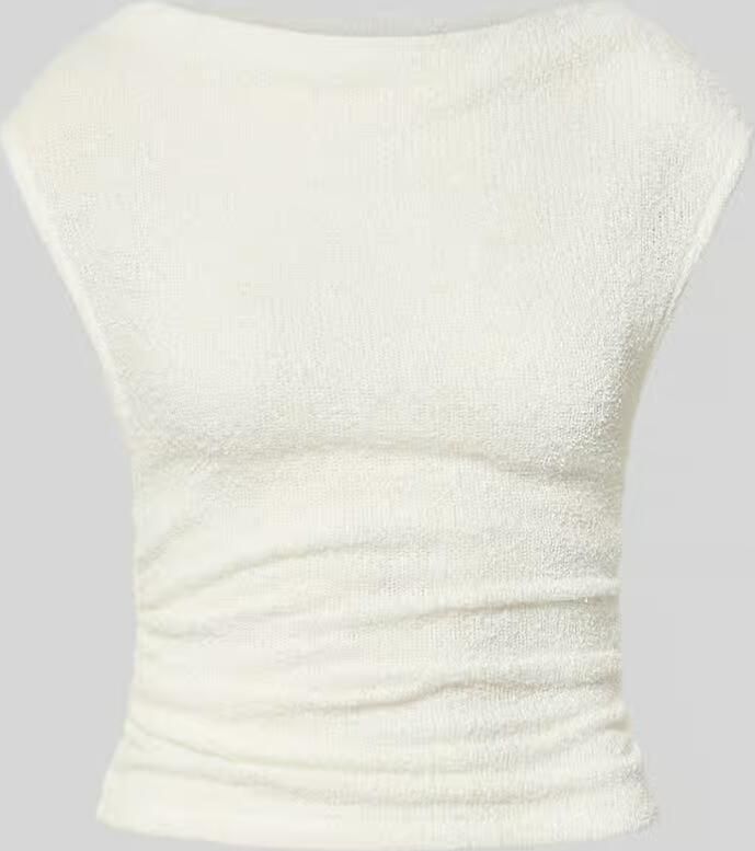 Gina Tricot Top in bouclé-look met boothals
