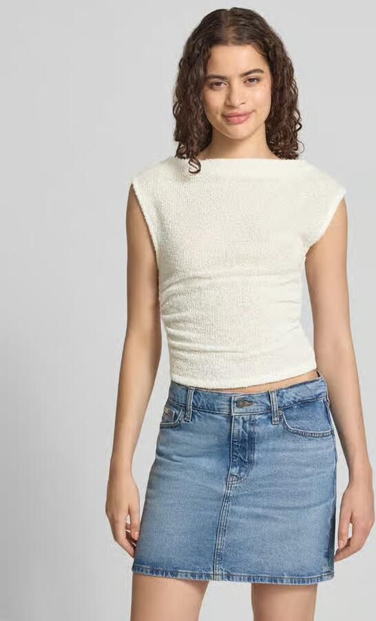 Gina Tricot Top in bouclé-look met boothals - Foto 2