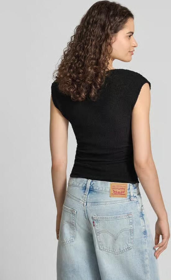 Gina Tricot Top in bouclé-look met boothals - Foto 2