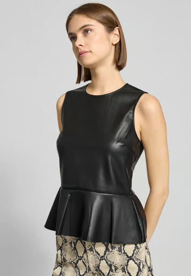 Gina Tricot Top in leerlook en knoopsluiting aan de achterkant