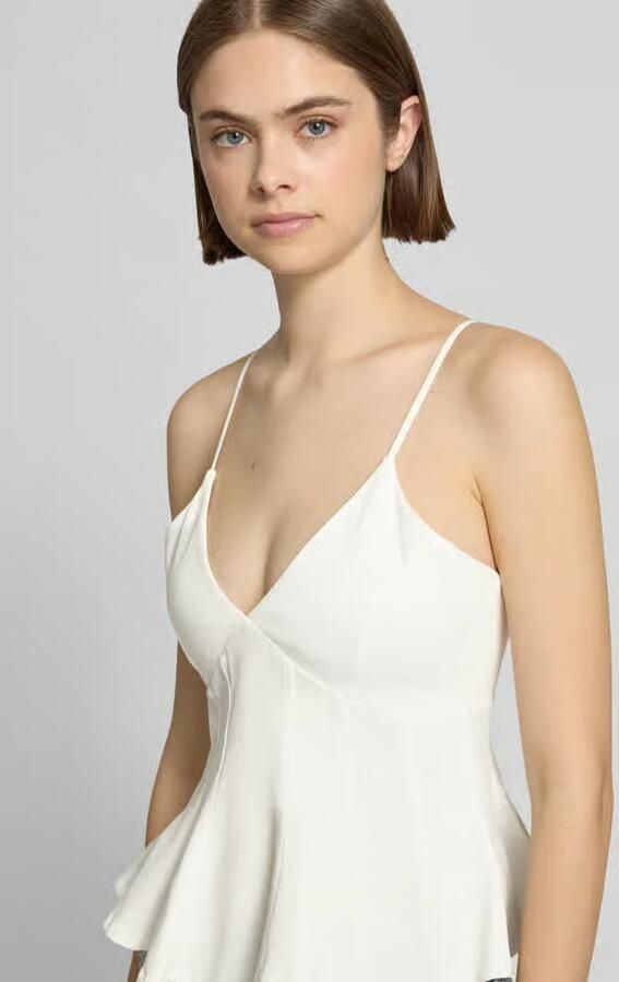 Gina Tricot Top met bandjes met V-hals model 'Peplum'