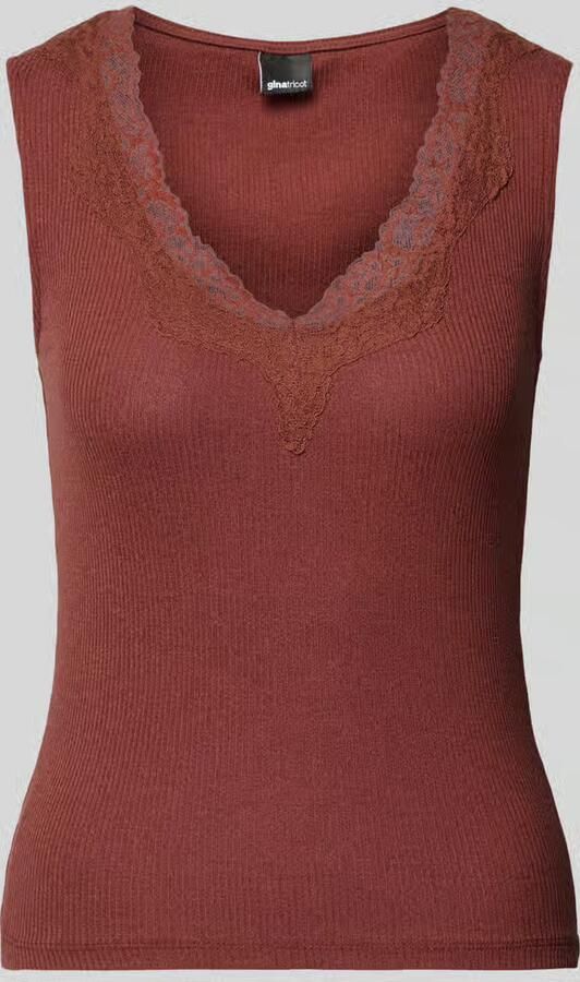 Gina Tricot Top met bandjes met V-hals en Kant - Foto 2