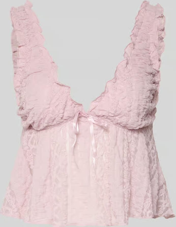 Gina Tricot Top van kant met strikdetail - Foto 2