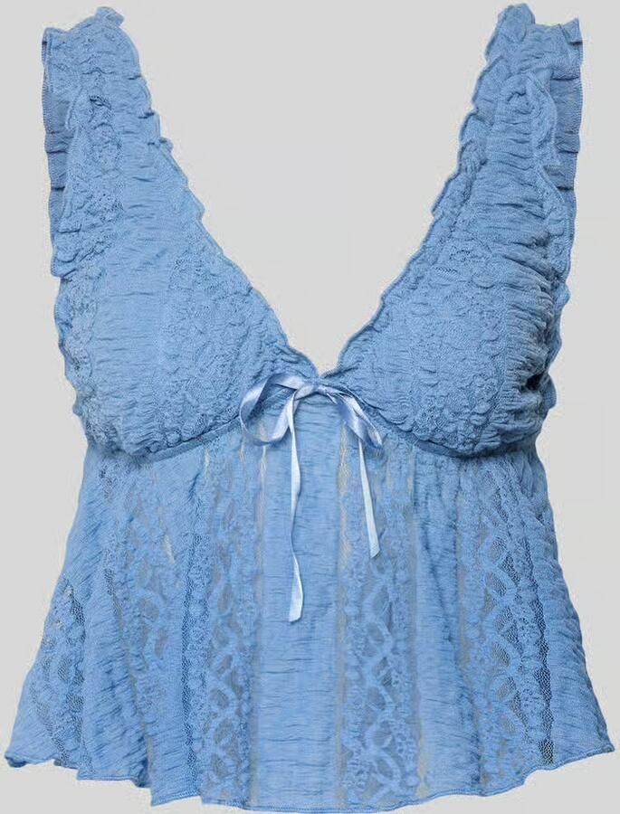 Gina Tricot Top van kant met strikdetail - Foto 2
