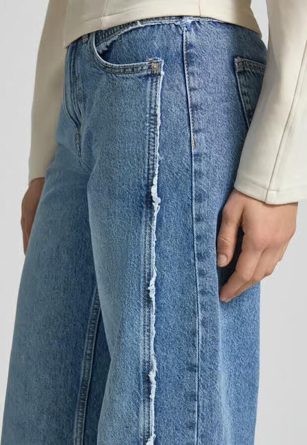 Gina Tricot Wide leg jeans met franjestiksels