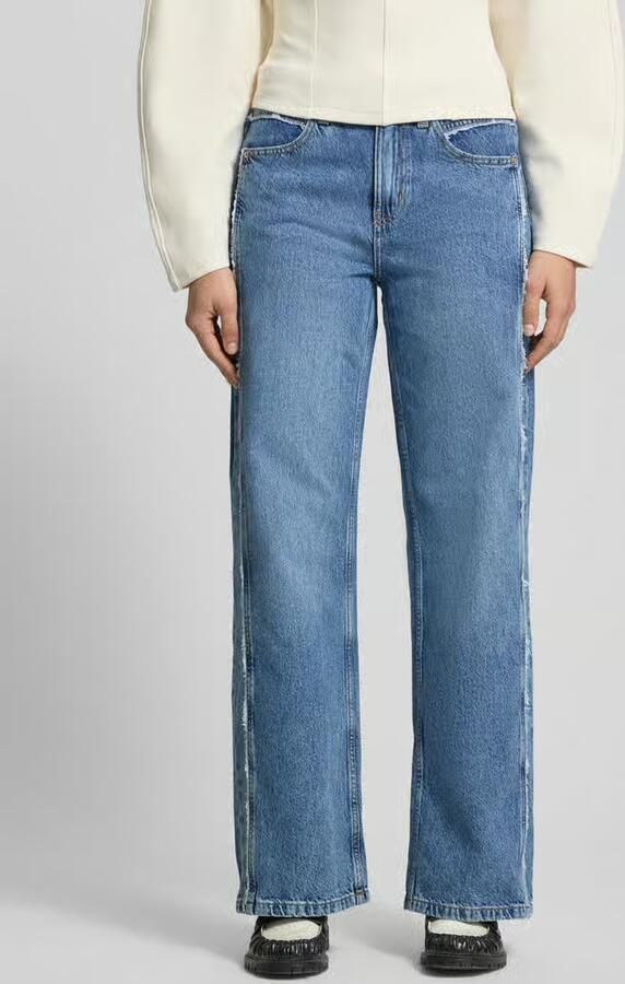 Gina Tricot Wide leg jeans met franjestiksels - Foto 2