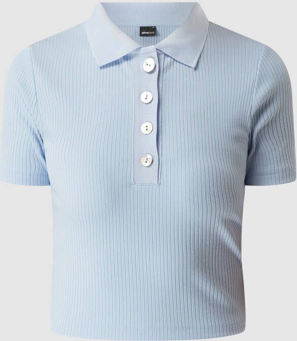 Gina Tricot Poloshirt met ribstructuur model 'Cassandra'