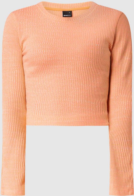 Gina Tricot Shirt met lange mouwen en ribstructuur model 'Alva'