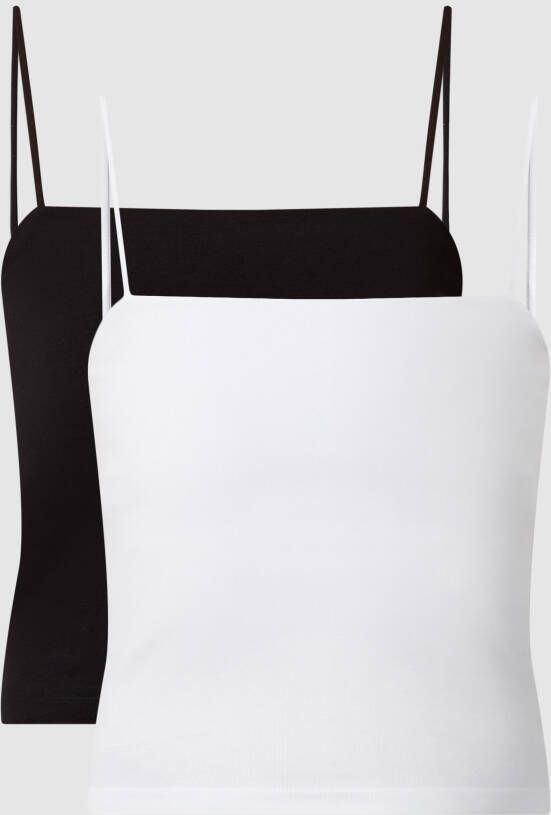 Gina Tricot Top met vierkante hals in een set van 2 stuks