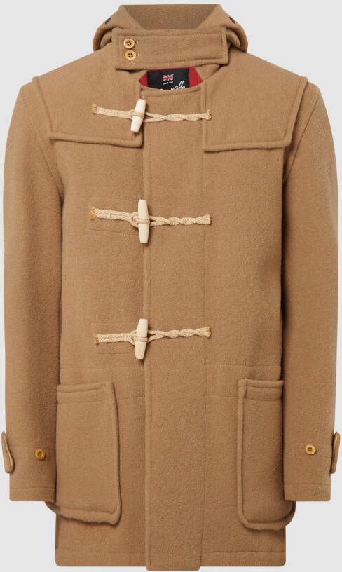 Gloverall Houtje-touwtjejas van wolmix 'Union jack Mid Monty'