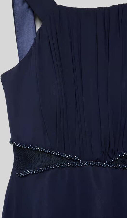 G.O.L. Getailleerde avondjurk van chiffon met siersteentjes